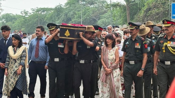 General (Retd) VN Sharma was laid to rest with full military honours in Delhi Cantonment area Saturday | Harini TS | ThePrint