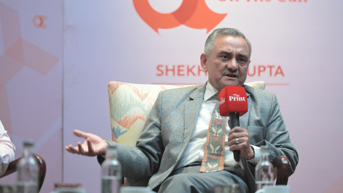 Recently retired Chief of Defence Staff Gen Anil Chauhan at ThePrint's Off The Cuff event. | Suraj Singh Bisht/ThePrint