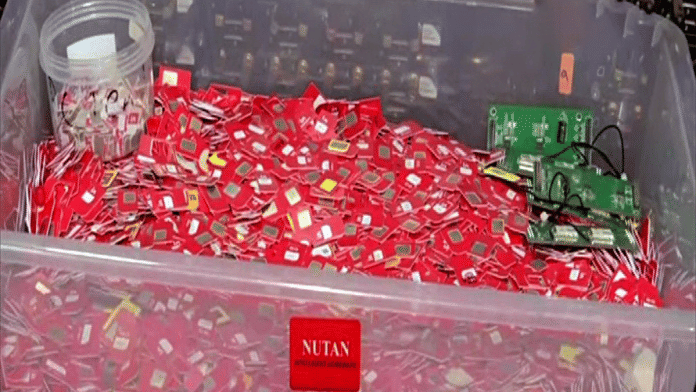 File photo of SIM cards seized by Karnataka police from different locations | ANI