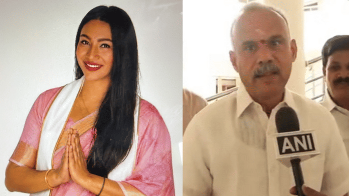 Karnataka BJP MLA B Suresh Gowda and his daughter Aishwarya