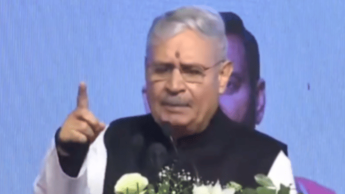 Union Minister of State Rao Inderjit Singh turned an official speaking at the Partition Remembrance Day event in Gurugram | Screengrab