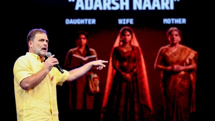 Lok Sabha LoP Rahul Gandhi addresses the gathering during the 'Chhatron Ki Goonj' programme in Pune Saturday | AICC/ANI Photo