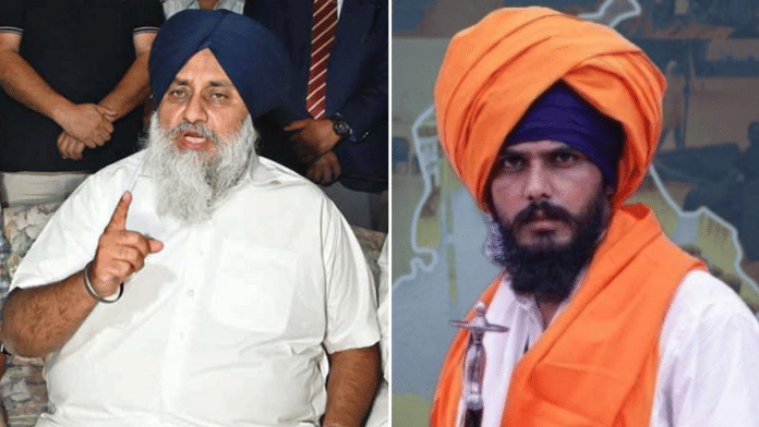 Shiromani Akali Dal (SAD) president Sukhbir Singh Badal and MP Amritpal Singh | ANI