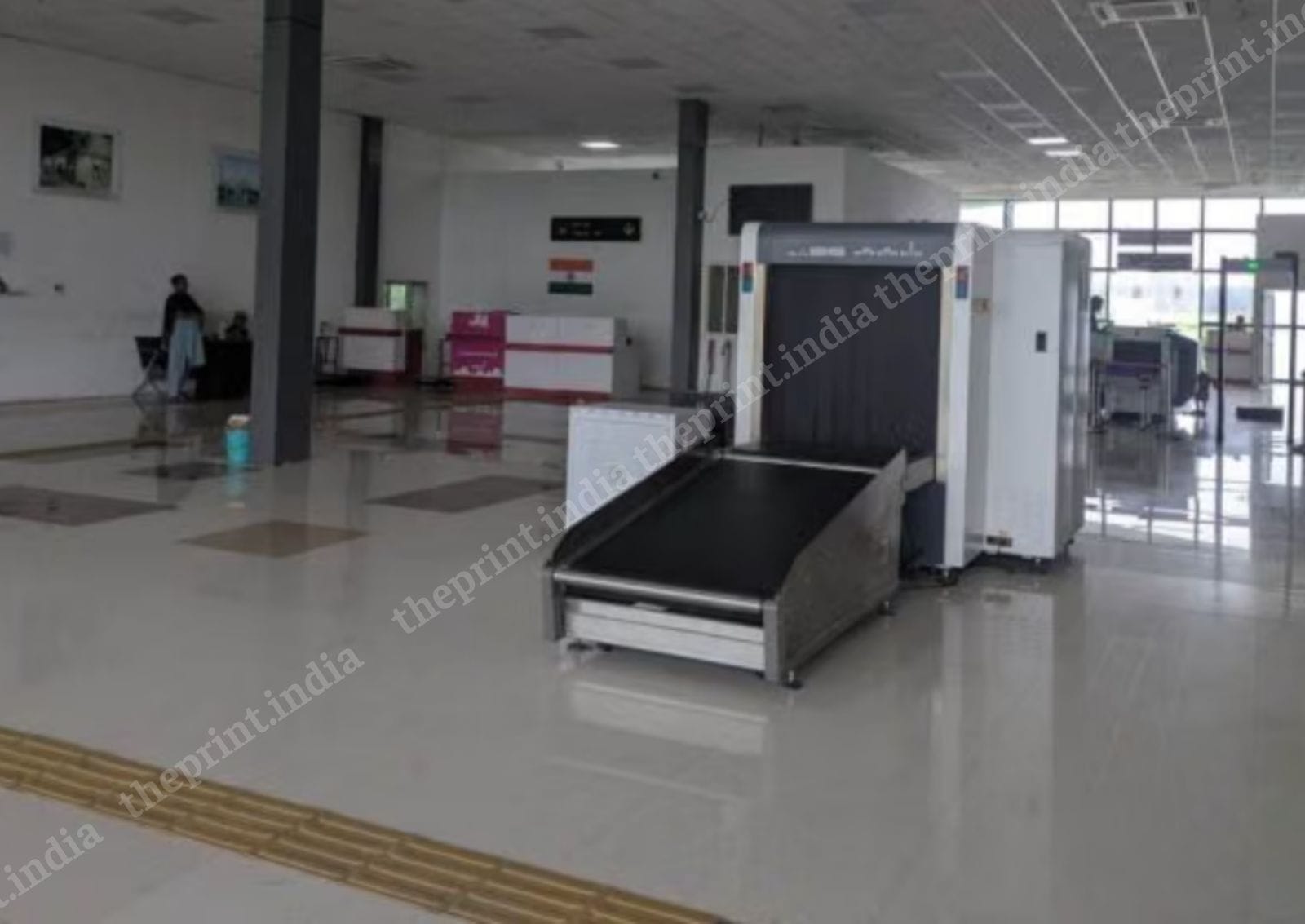 An unused security screening area at Moradabad airport. Commercial flights here were ceased just three months after they began in 2024 | Himanshi Aggarwal/ThePrint