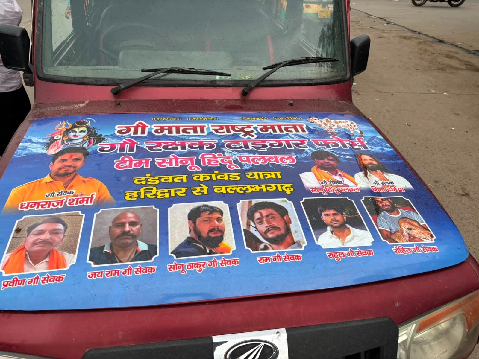 Bolero car with names, photos of gaurakshaks | Samridhi Tewari/ThePrint