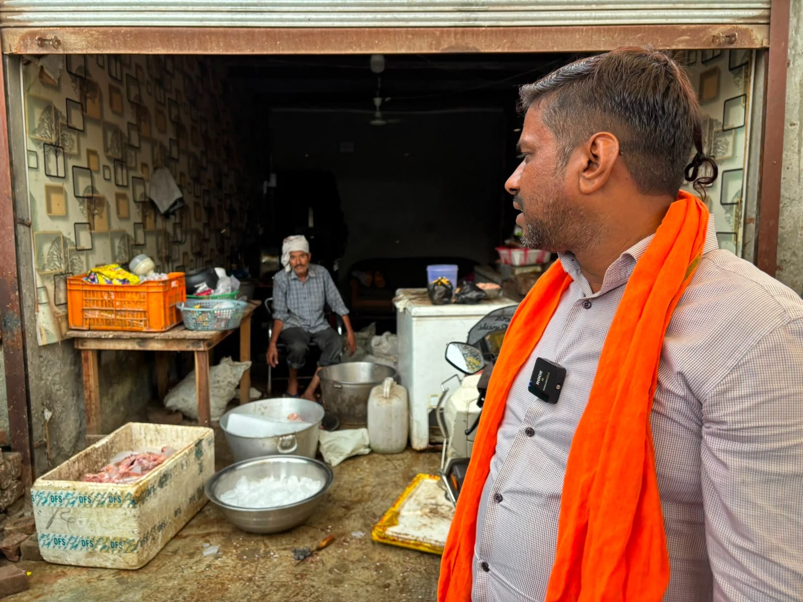 Dhanraj and the gau rakshak raid a meat shop that was open in Faridabad. | Samridhi Tewari 