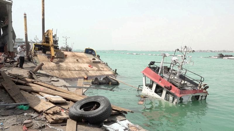 Yemen's Mocha port suspends operations after Houthi missile attacks kill at least four civilians; port director cites over 25 strikes