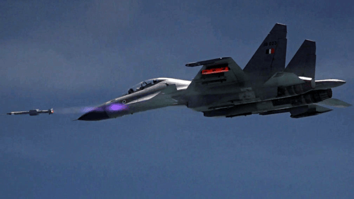File photo of DRDO successfully test firing the Astra in 2019. The missile was test fired from a Su-30MKI combat aircraft that took off from an air base in West Bengal | ANI