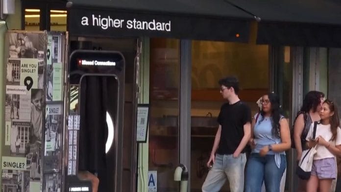 In New York, 4,000 singles paid $10 to answer 26 questions, photograph their potential soulmate and leave the rest to fate, friends and social media | Screengrab from Reuters video