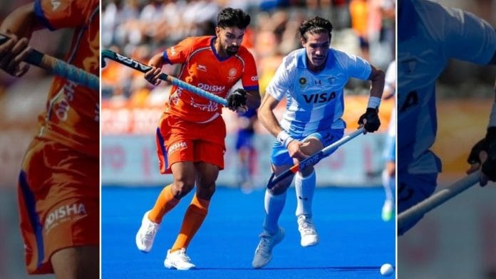 India lost 5-3 to Argentina in their Pool E match at the FIH Hockey Men's World Cup 2026 on 24 August | Source: X, @TheHockeyIndia