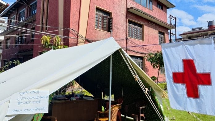 Camp set up by Nepal Red Cross to carry out relief work | Akanksha Mishra, ThePrint