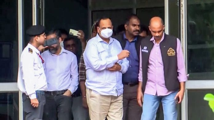 Anti-Corruption Branch (ACB) personnel take ex-Delhi minister Satyendar Jain to Rouse Avenue Court in the alleged Delhi Jal Board (DJB) sewage treatment plant (STP) tender corruption case in New Delhi Wednesday | ANI