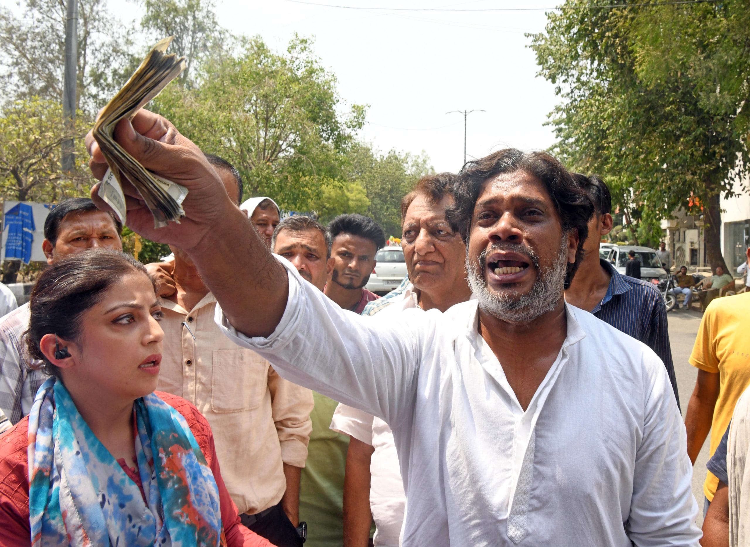 File photo of Anjar Chaudhary, father of 12-day-old Fatima, at Baby Care New Born Hospital in Delhi's Vivek Vihar after 7 infants died there on 25 May 2024. | ANI/Amit Sharma