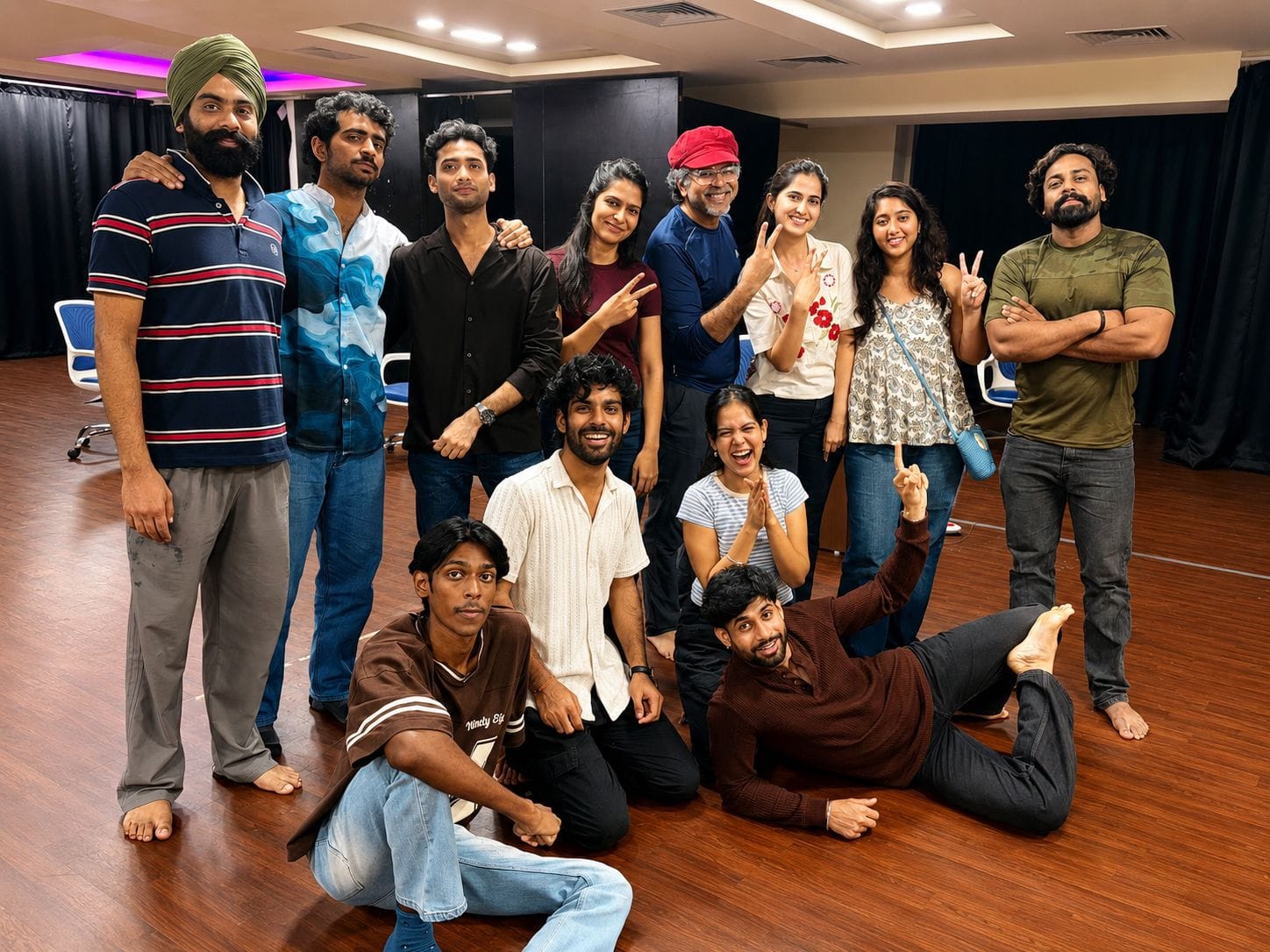 Students of the three-month acting course at NSD’s Mumbai Centre during a session. Rajat Bajaj is standing on the extreme right | By special arrangement