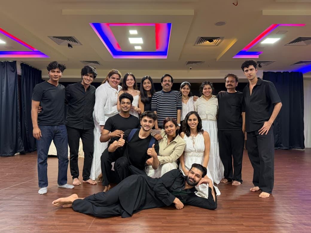 One-year course students at NSD’s Mumbai Centre during a masterclass conducted by NSD Director Chittaranjan Tripathy | By special arrangement