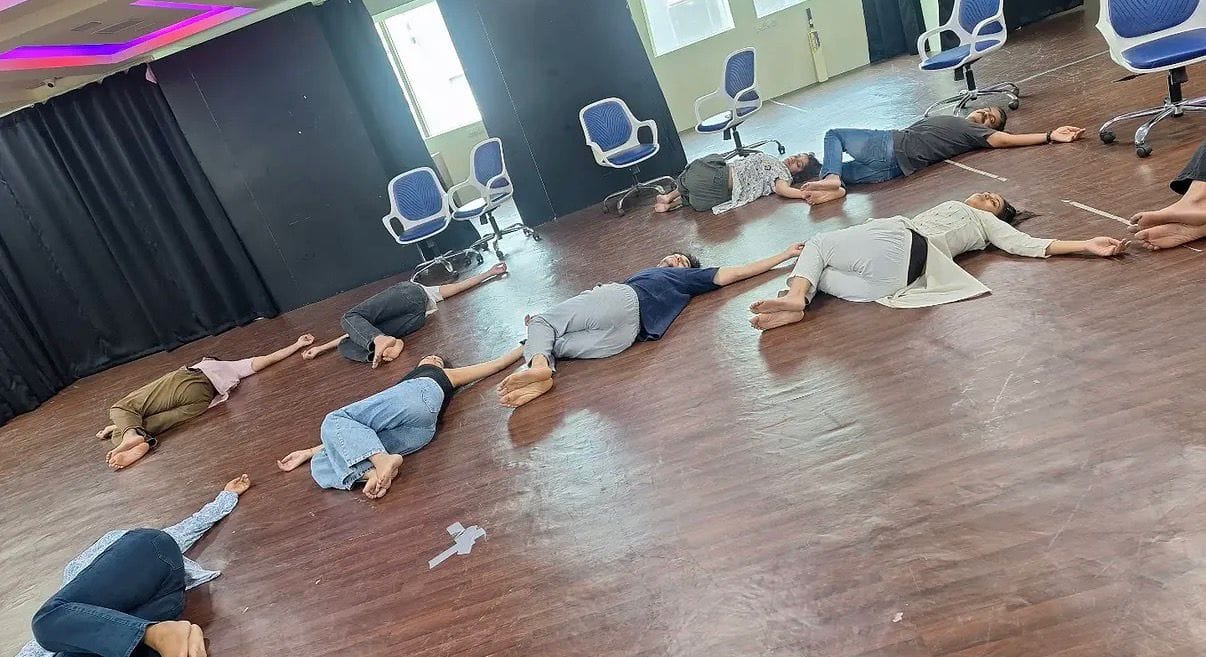 Students during a morning body-movement session, part of their daily training routine | By special arrangement