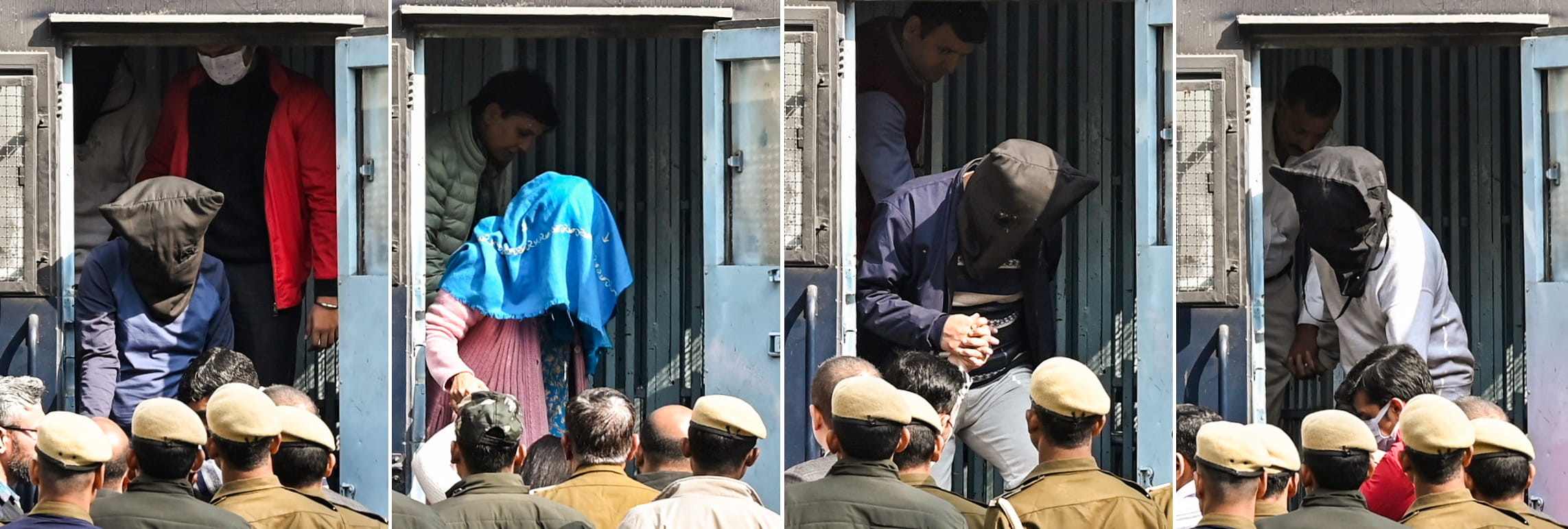 File photo of Red Fort blast case accused Muzammil Ganai, Adeel Ahmed Rather, Shaheen Saeed, and Irfan Ahmad Wagay brought to Patiala House court in New Delhi on 29 November, 2025 | ANI