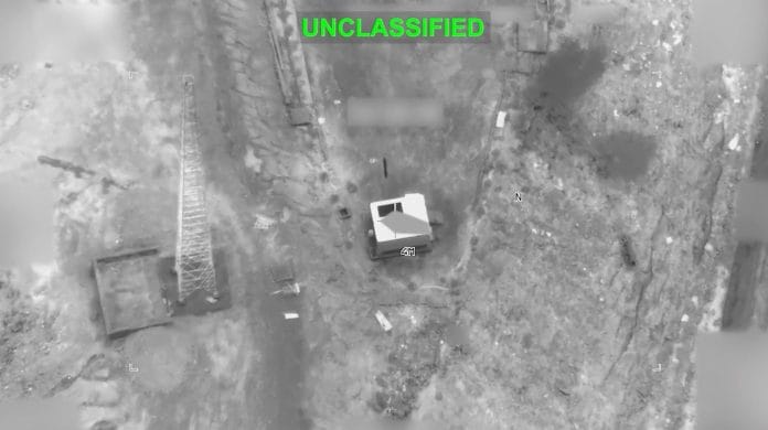 A screengrab from a video obtained from social media on September 1, 2026, shows a view shortly before what U.S. Central Command (CENTCOM) says was a U.S. strike on an Iranian military target. U.S. Central Command/Handout via REUTERS