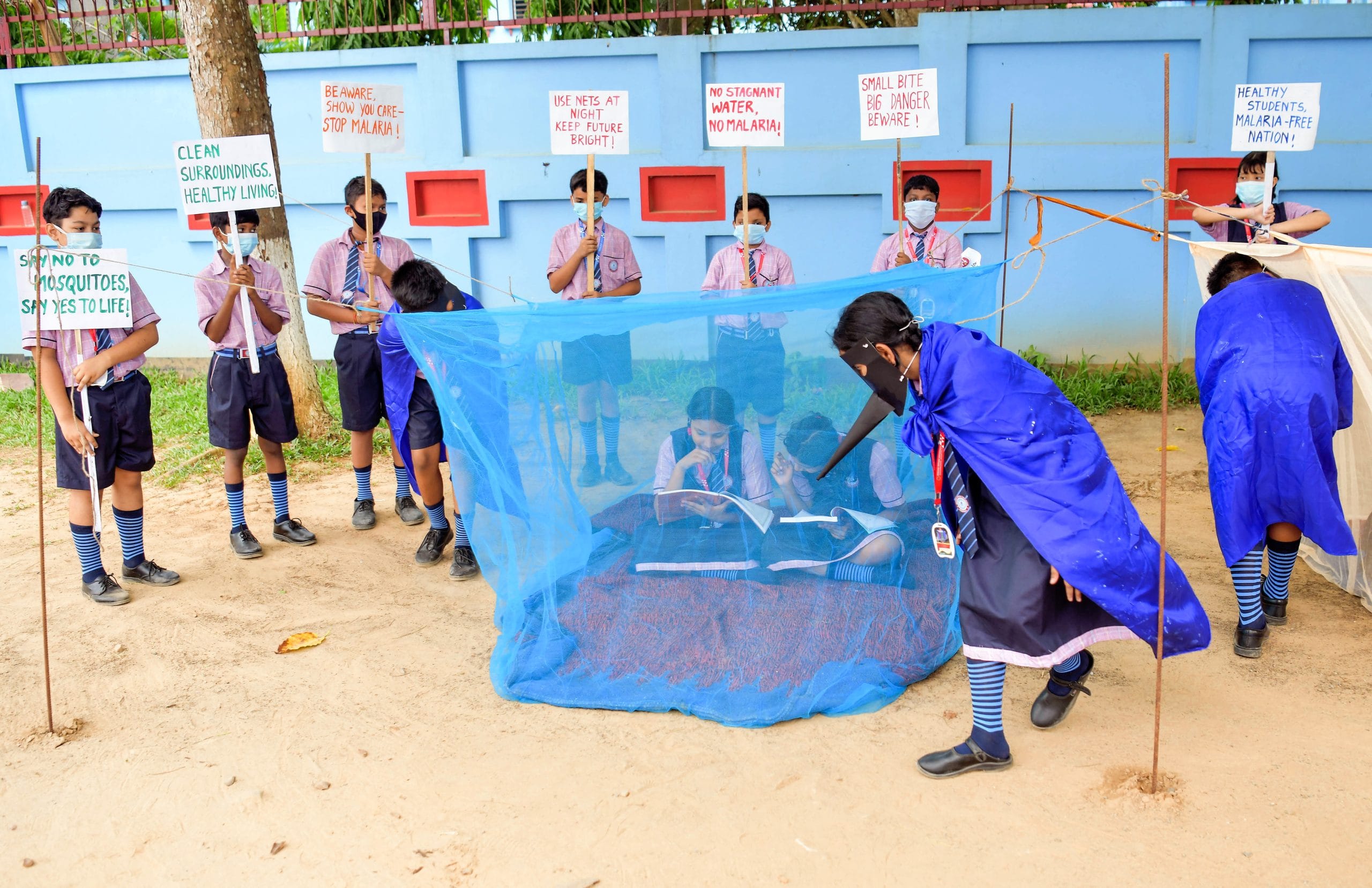 File photo. | Students of Bhavan's Tripura Vidya Mandir spread Malaria awareness on 'World Malaria Day' in Agartala on 25 Apr 2026. | ANI
