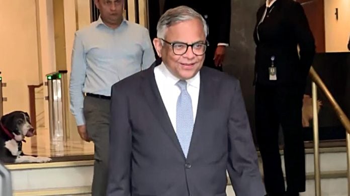 Representational Image | Tata Sons Chairman N Chandrasekaran, leaves from Bombay House after Tata Sons Trust's Board meeting, in Mumbai. (ANI Video Grab)
