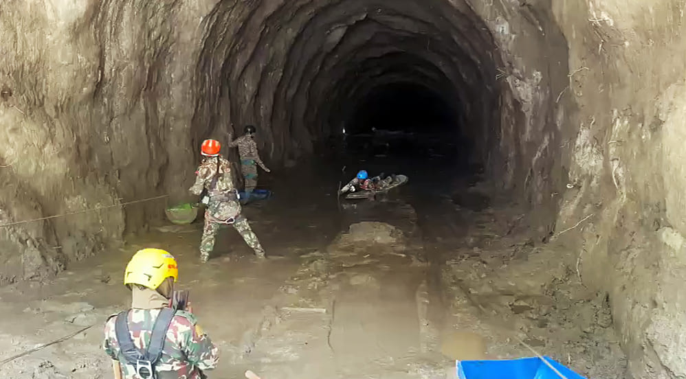 A tunnel rescue team from India partners with Nepali Army to undertake joint search and rescue operations. | ANI