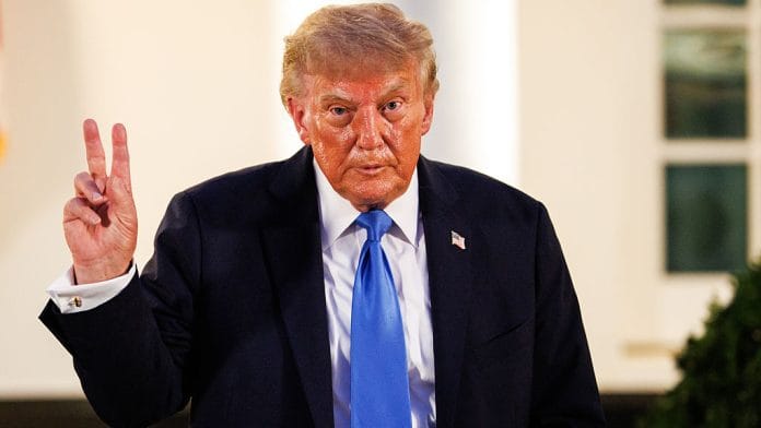 US President Donald Trump during an end of summer barbeque with Republican lawmakers in the Rose Garden of the White House in Washington, DC. | Bloomberg