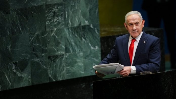 Benjamin Netanyahu, Israel's prime minister, during the United Nations General Assembly (UNGA) in New York, US, on Thursday, Sept. 24, 2026. The theme of the 81st session of the United Nations General Assembly is 