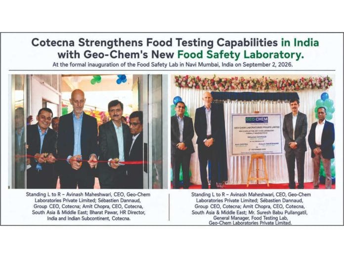 Cotecna Strengthens Food Testing Capabilities in India with Geo-Chem's New Food Safety Laboratory in Navi Mumbai, India 