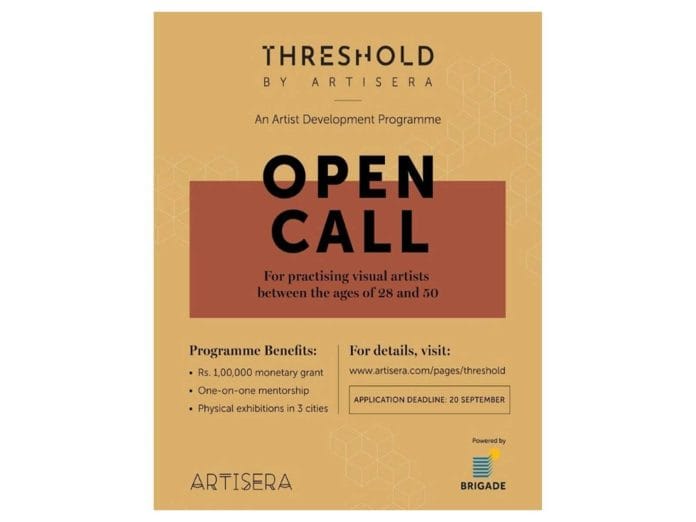 Brigade Group partners with Artisera for THRESHOLD, an Artist Development Programme supporting Indian artists through grants, mentorship & exhibitions