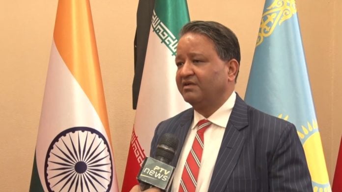 India’s National SCO Coordinator Alok Dimri speaking to Pakistan’s state TV in Islamabad on 30 September, 2026 | X @ForeignOfficePk