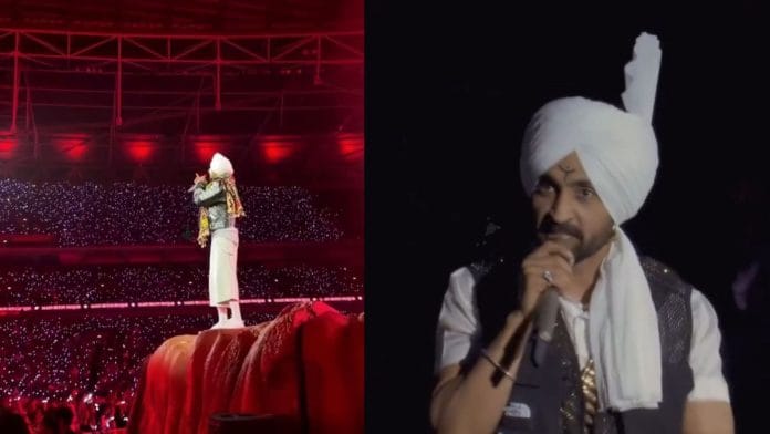 Diljit Dosanjh performed legendary Pakistani qawwal Nusrat Fateh Ali Khan’s Saanson ki Mala at Wembley stadium and Pakistanis were elated. Screengrab from X
