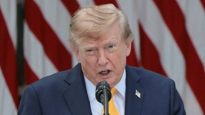 File photo of US President Donald Trump during an event at the Rose Garden at the White House in Washington, DC, on 24 August, 2026 | Jonathan Ernst/Reuters