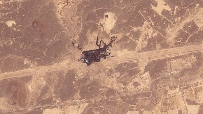 Satellite image shows damage to the East-West pipeline facility in the Hejaz Region, Saudi Arabia, on 11 September, 2026. 2026 Planet Labs PBC/Handout via Reuters