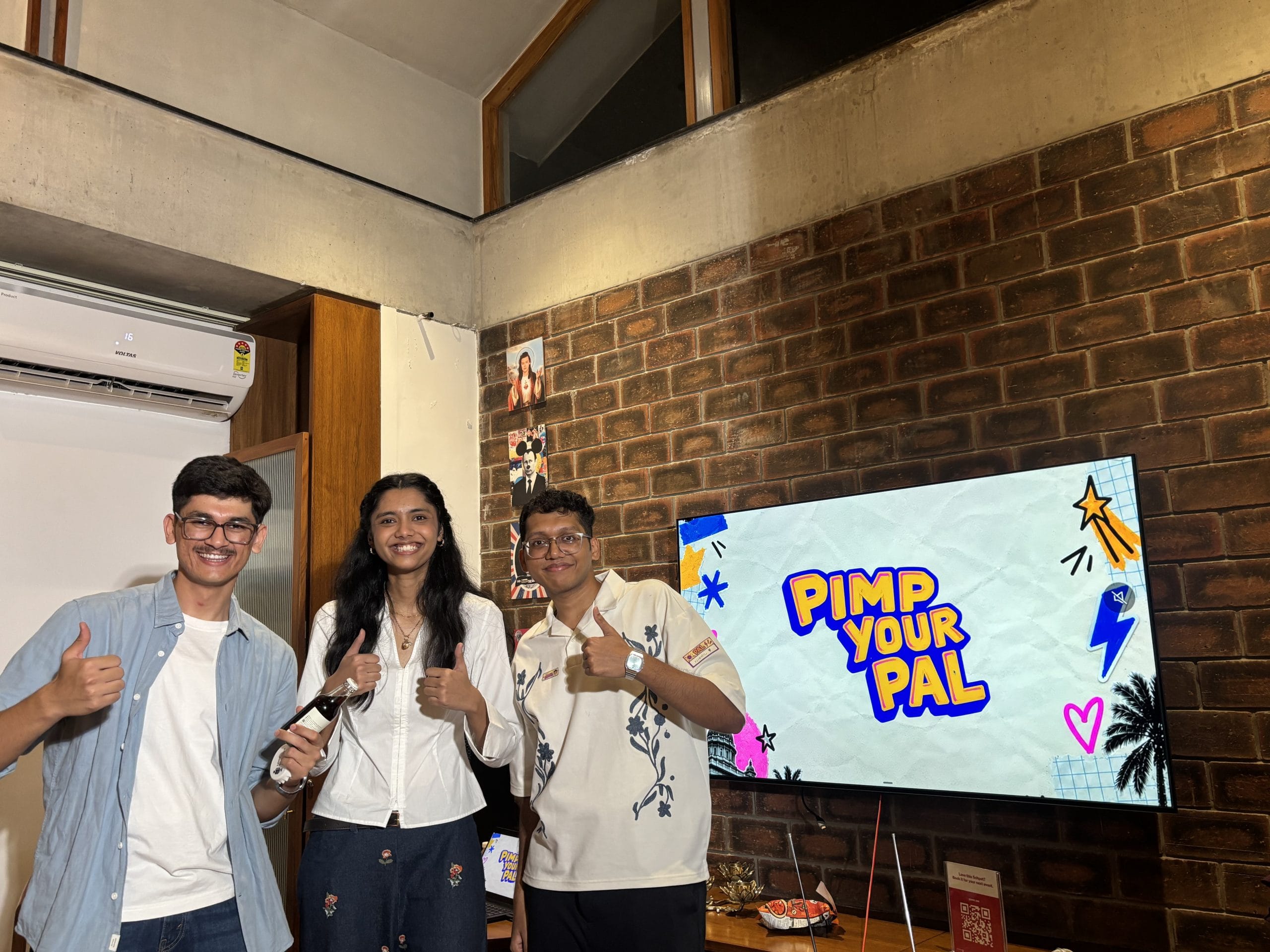 aideep Sharma, Anshika Vijay and Nikhil Agarwal (left to right), the organisers of “Pimp Your Pal” | Vitasta Kaul, ThePrint