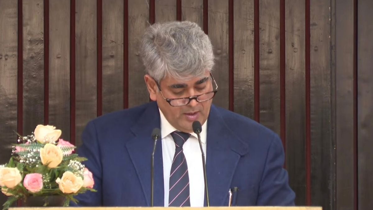 Justice Amit Sharma, a judge of the Delhi High Court, at the Delhi IIC event | Photo: YouTube screengrab