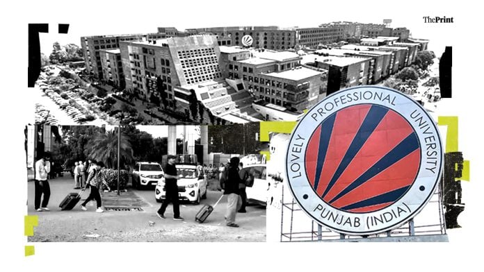 Lovely Professional University campus in Punjab's Phagwara | Illustration: Soham Sen/ThePrint
