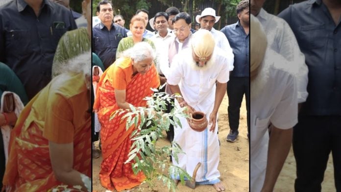 Union Finance Minister Nirmala Sitharaman inaugurated the Miyawaki Forest on Thursday as part of an urban afforestation drive launched in collaboration with the NDMC | Source: X, @tweetndmc
