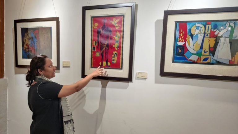 MF Husain, Picasso eating Rajasthani food. Turning the city of palaces into art lovers