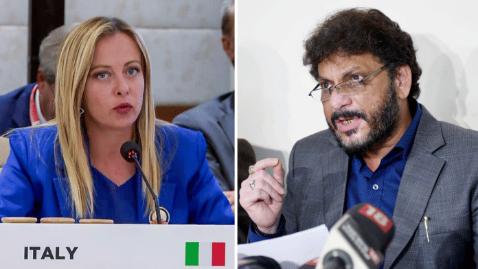 AIMIM national spokesperson Waris Pathan has hit out at Italian Prime Minister Giorgia Meloni over her proposed ban on the burqa and niqab in schools | ANI file photos