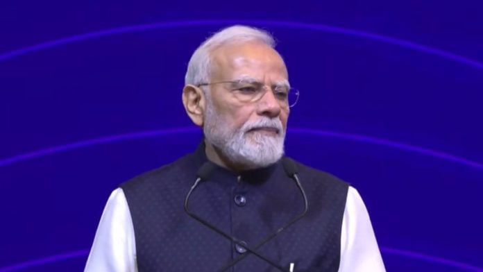 PM Narendra Modi addressing SEMICON India 2026 at Yashobhoomi in Delhi’s Dwarka, on 17 September, 2026 | X@narendramodi