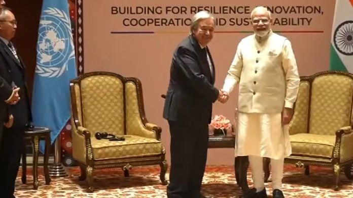 PM Modi with UN Secretary-General (UNSG) António Guterres in New Delhi on 11 September, 2026 | X@ANI