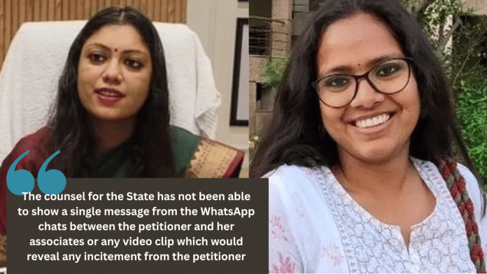 File photos of Noida DM Medha Roopam and DU grad booked under NSA Aakriti Chaudhary (right)