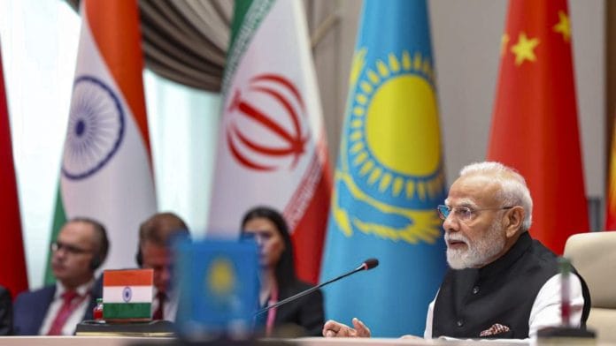 Prime Minister Narendra Modi at the Shanghai Cooperation Organization (SCO) Council of Heads of State Meeting in Bishkek, Kyrgyzstan Tuesday | @MEAIndia/X via PTI Photo