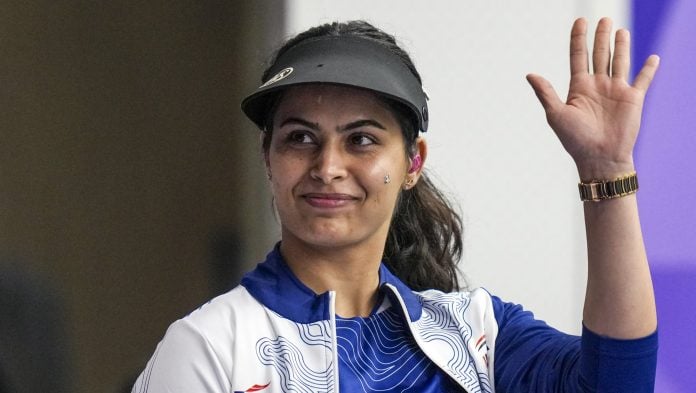 Nagoya: Indias Manu Bhaker arrives to compete in the 10m Air Pistol Women final round during the 20th Asian Games, in Nagoya, Japan, Wednesday, Sept. 23, 2026. (PTI Photo/Atul Yadav) (PTI09_23_2026_000027B)
