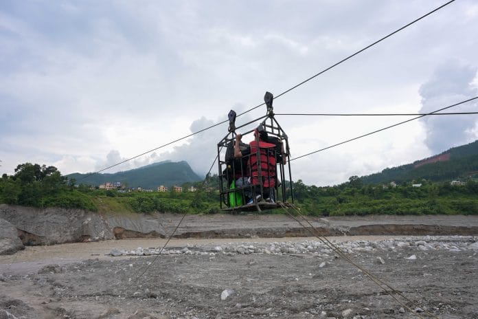 Nepal authorities have erected ziplines after the floods washed away several key bridges | Suraj Singh Bisht | ThePrint