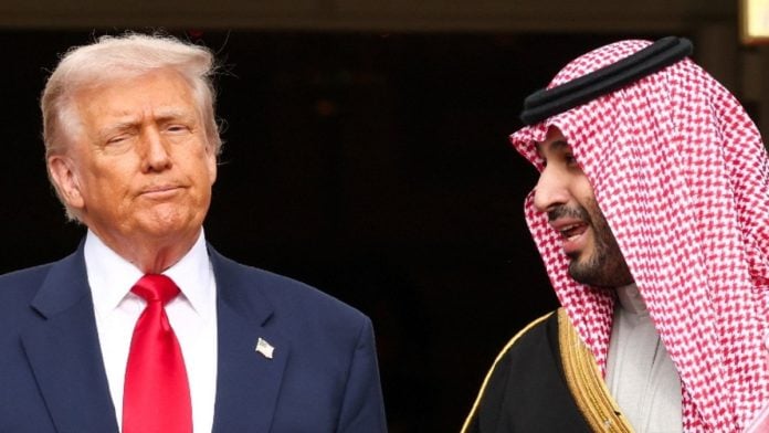 File photo of US President Donald Trump with Saudi Crown Prince and Prime Minister Mohammed bin Salman on the South Lawn of the White House in Washington, DC, on 18 November, 2025 | Kevin Lamarque/Reuters