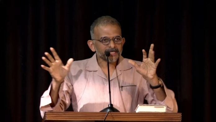 T M Krishna delivering the 4th Kapila Vatsyayan Memorial Lecture at Delhi's India International Centre | YT