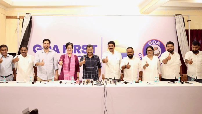 Alliance was announced at a press conference Sunday, with the two parties positioning “Goa First” as alternative to BJP-Congress politics in the state. | X/@ArvindKejriwal