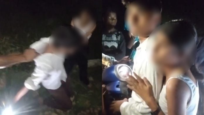 The videos show several men chasing the teenagers
