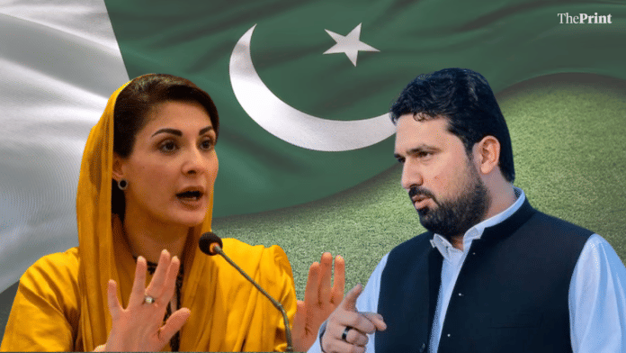 Khyber Pakhtunkhwa Chief Minister Sohail Afridi (right) has crossed swords with his Pakistan counterpart Maryam Nawaz recently as well | Illustration: Prakhar Agrawal | ThePrint